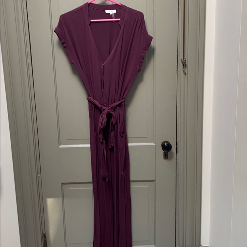 Burgundy wine jumpsuit